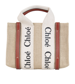 Mini Woody Tote, Canvas, Beige/Brown, MII, DB, 3*